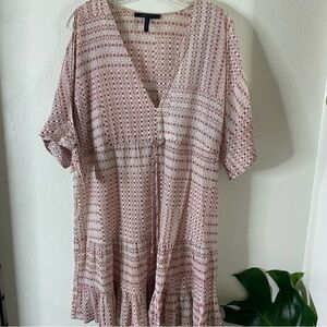 BCBG Patterned Dress Womens Large Summer Lightweight Vneck